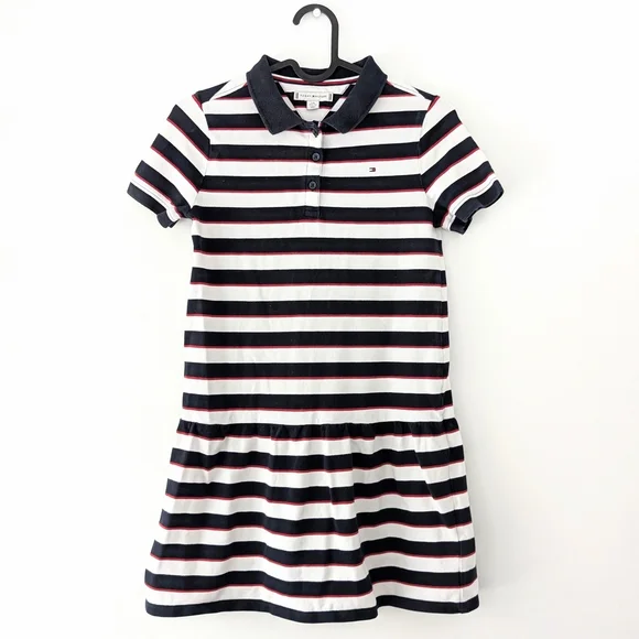 Tommy Hilfiger Girl'sClassic Striped Polo Dress Sporty Chic ~ Size 12-14 L - Picture 3 of 11